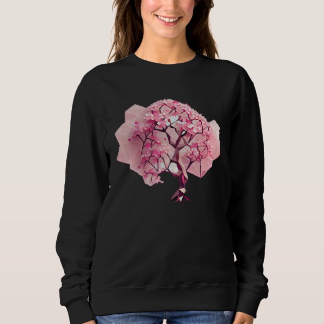 Sweatshirt Geometric A Refreshing and Vibrant Pink Cherry Blo (Devant)