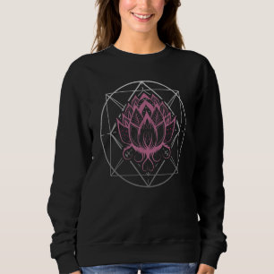 Sweatshirt Géométrie fractale de mandala de yoga de lotus de