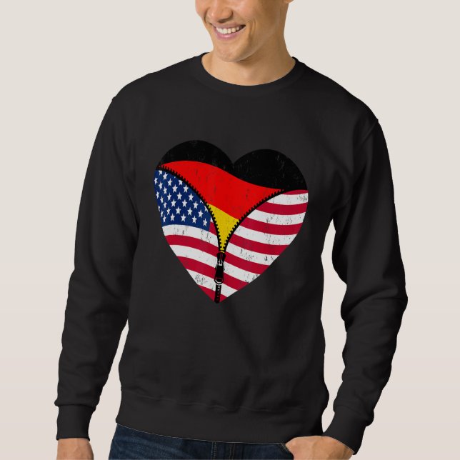 Sweatshirt German Roots America Grown For Half Germany Americ (Devant)