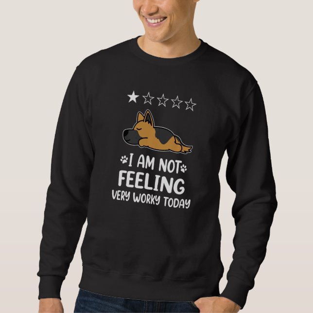 Sweatshirt German Shepherd Dog Sleep I Am Not Feeling Funny P (Devant)