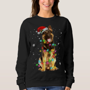 Sweatshirt German Shepherd Dog Tree Christmas Sweater Xmas Do