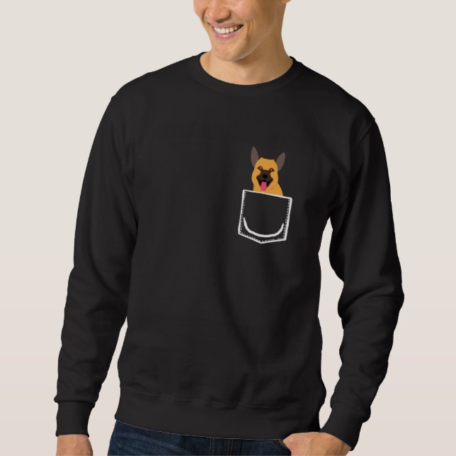 Sweatshirt German Shepherd In Pocket  Peeking Dog (Devant)