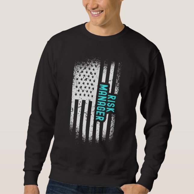 Sweatshirt Gestionnaire de risques avec drapeau américain (Devant)