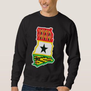 Sweatshirt Ghana Carte Du Pays Drapeau Patriotique Pour Le Gh