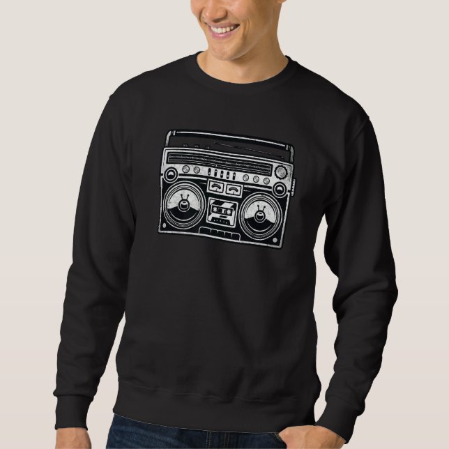 Sweatshirt Ghetto Blaster 80's 90's Party Hip Hip Rap R&b Vin (Devant)