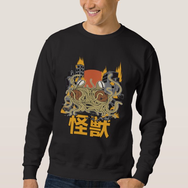 Sweatshirt Giant Spaghetti Monster Sunset Japanese (Devant)