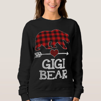 Sweatshirt Gigi Bear Pajama de Noël Rouge Plaid Buffalo Famil