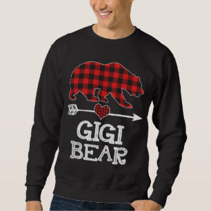 Sweatshirt Gigi Bear Pajama de Noël Rouge Plaid Buffalo Famil