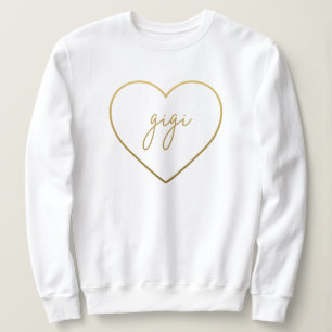 Sweatshirt Gigi Elegant Golden Gradient Heart Grandma Cadeau 