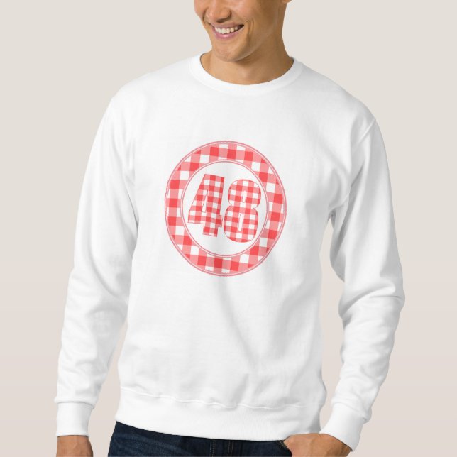 Sweatshirt gingham check 48 circular RED (Devant)