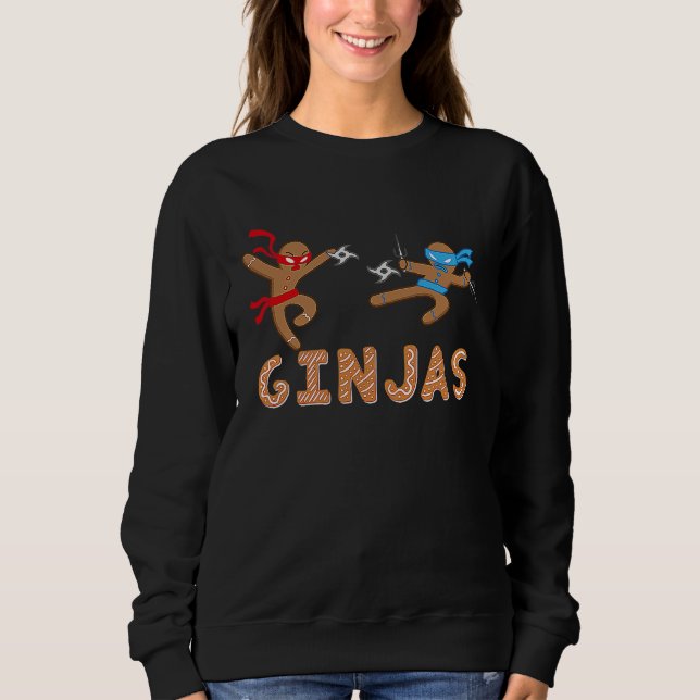 Sweatshirt Ginjas Gingerbread Ninjas Funny Christmas Cookie P (Devant)