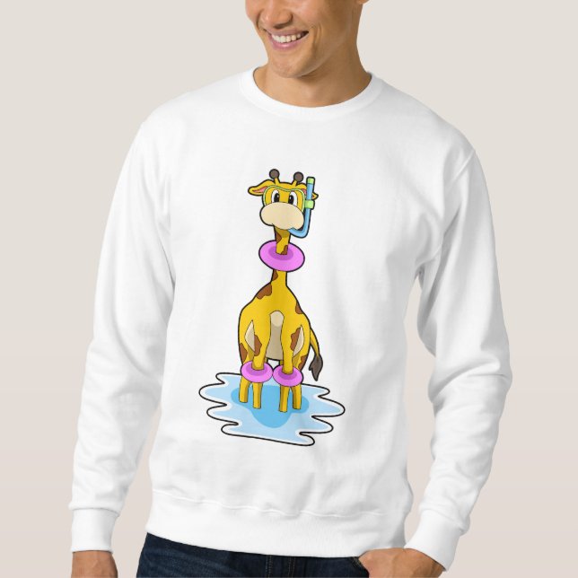 Sweatshirt Girafe à la natation avec anneau de natation (Devant)