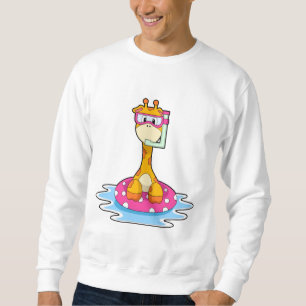 Sweatshirt Girafe à la natation avec tuba