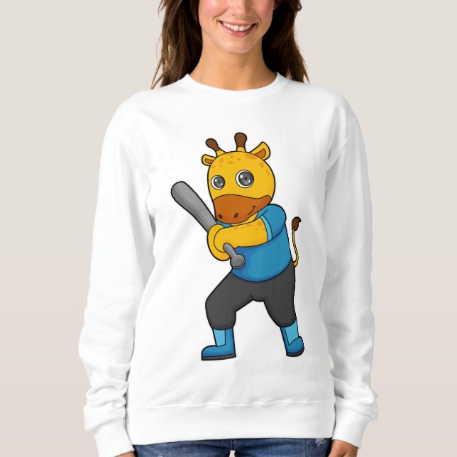 Sweatshirt Girafe au baseball avec batte de baseball (Devant)