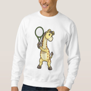 Sweatshirt Girafe au Tennis avec raquette de tennis