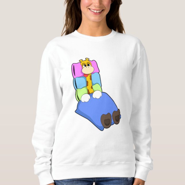 Sweatshirt Giraffat au coucher avec couverture et Coussin (Devant)