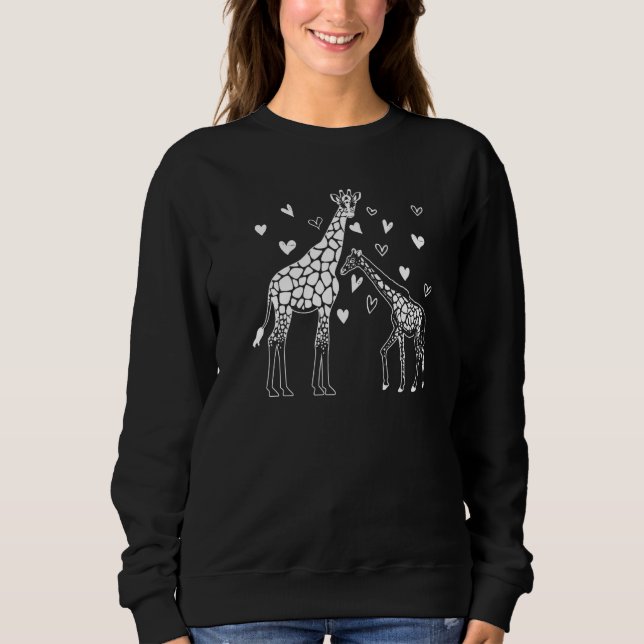 Sweatshirt Giraffe Animal  Zoo Giraffe Heart (Devant)