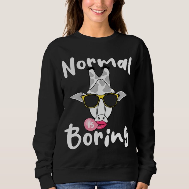 Sweatshirt Giraffe Bubblegum Glasses Cute Animal  Normal Is B (Devant)