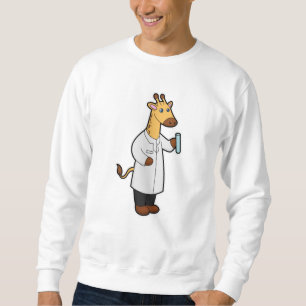 Sweatshirt Giraffe comme docteur avec tube d'essai