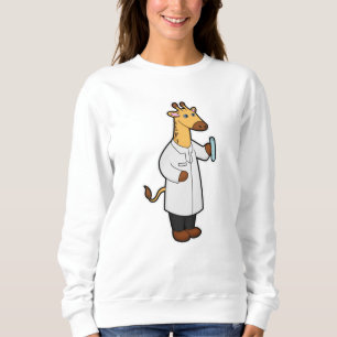 Sweatshirt Giraffe comme docteur avec tube d'essai