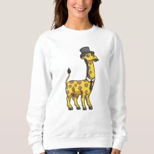 Sweatshirt Giraffe en Gentleman avec Casquette, Cravate et Mo