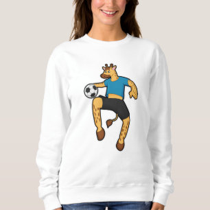 Sweatshirt Giraffe en joueur de football avec balle de footba