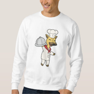 Sweatshirt Giraffe en tant que chef avec tablier et plateau d