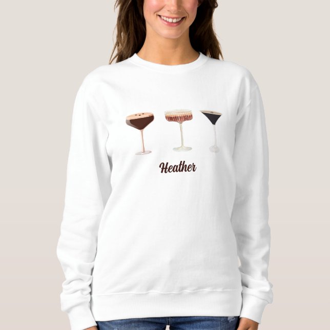 Sweatshirt Girls Night Espresso Martini Nom d'équipage Corres (Devant)