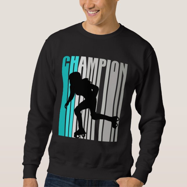 Sweatshirt Girls Turquoise Roller Skating Champion Roller Ska (Devant)