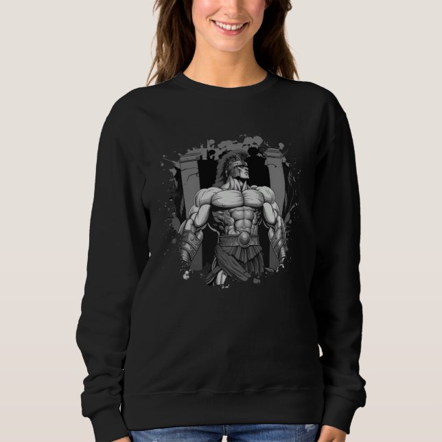 Sweatshirt Gladiateur Sparta Gymnase Combattant Grec Entraîne (Devant)