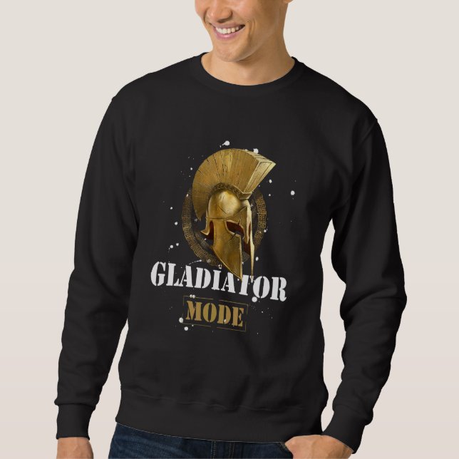 Sweatshirt Gladiator Mode Spartan Helmet  Motivation Gym Work (Devant)