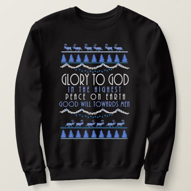 Sweatshirt Gloire à Dieu dans le plus grand Noël (Design devant)