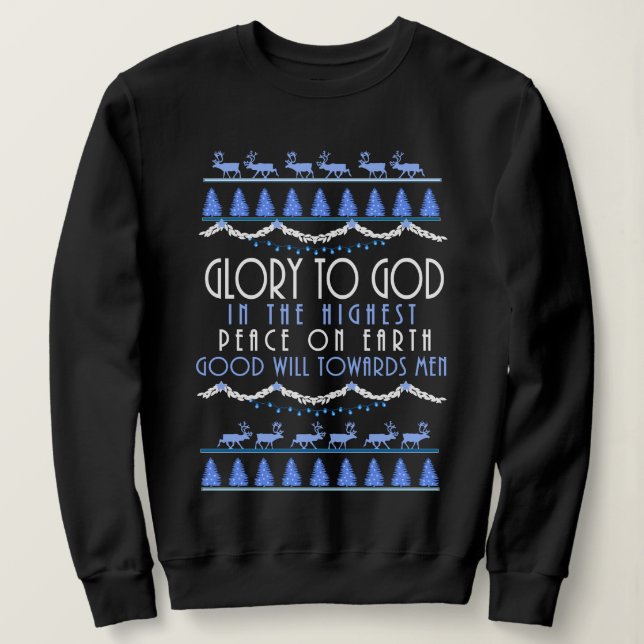 Sweatshirt Gloire à Dieu dans le plus grand Noël (Design devant)