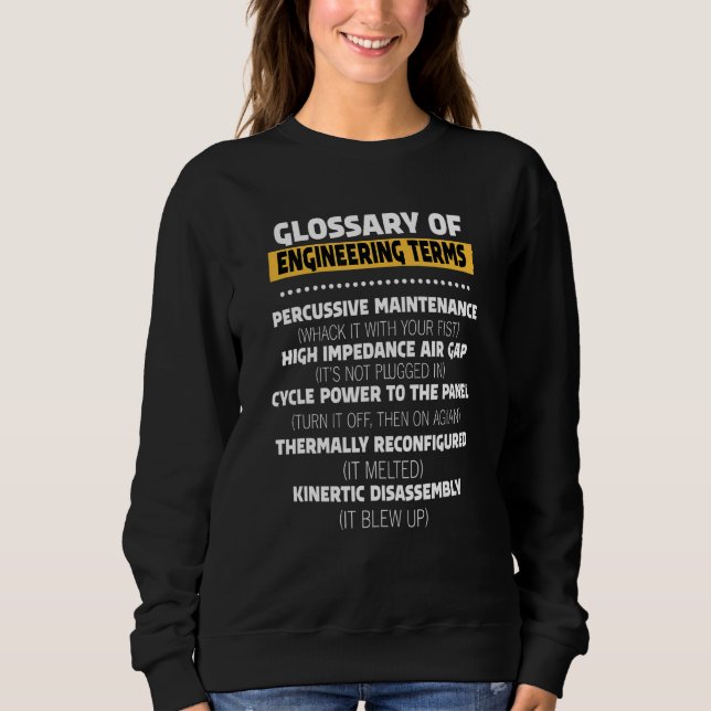 Sweatshirt Glossaire des termes techniques (Devant)