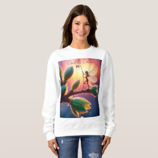 Sweatshirt Glowing sunrise background with winged creature
