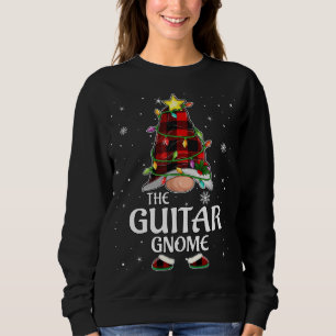 Sweatshirt Gnome de guitare rouge correspondant au pyjama de