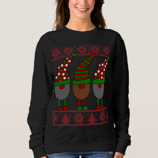 Sweatshirt Gnome Elf Vilain Chandail de Noël Correspondant Fa