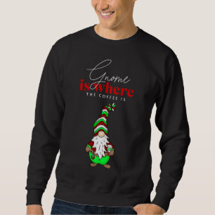 Sweatshirt Gnome est l'endroit où se trouve le café   Noël mi