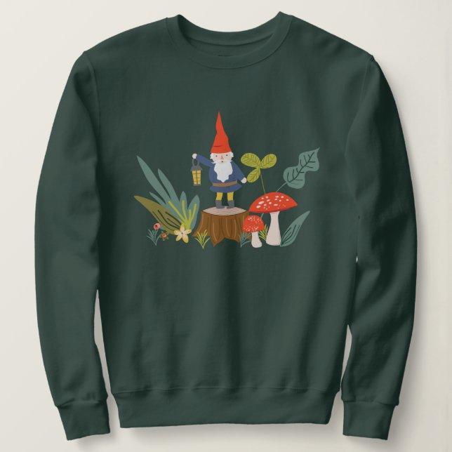 Sweatshirt Gnome et champignon de Woodland (Design devant)