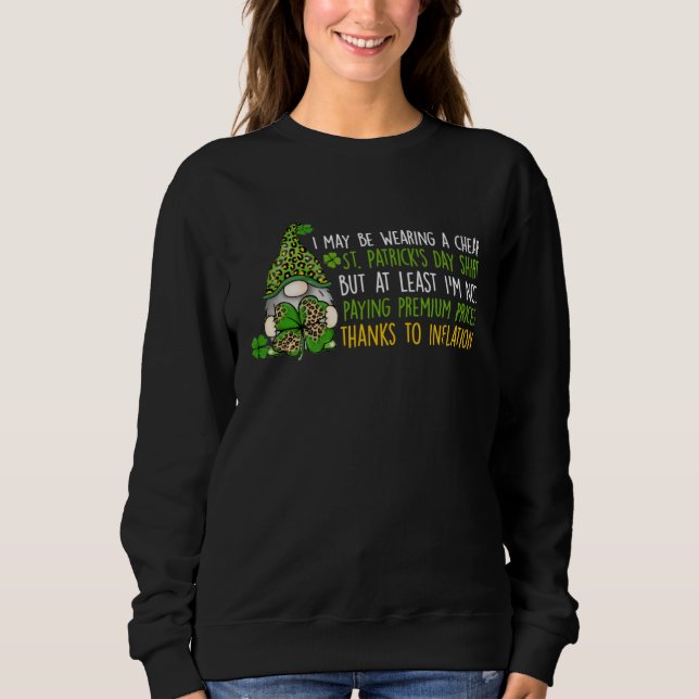 Sweatshirt Gnome Leopard Shamrock  St Patricks Day Inflation (Devant)
