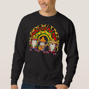 Sweatshirt Gnome Mexicaine Poncho Taco Rainbow Mexicaine Cinc