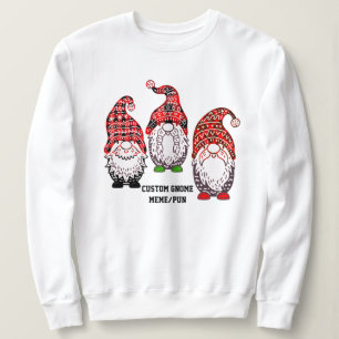 Sweatshirt Gnome Personnalisé Mème/puns Plaid Motif drôle