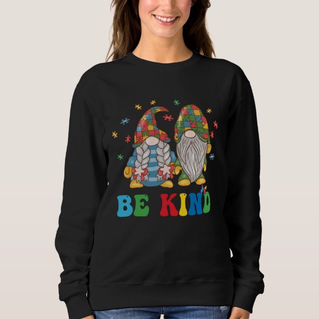 Sweatshirt Gnomes Be Kind Autism Awareness Gnome Autism For K (Devant)