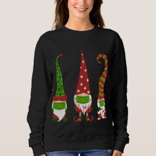 Sweatshirt Gnomes Masque Visage Correspondance Famille Noël P