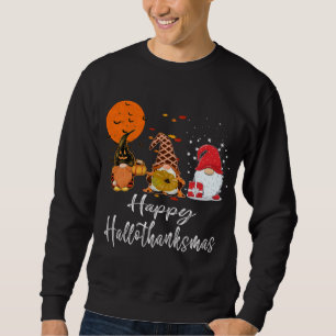Sweatshirt Gnomes Noël Joyeux Hallothanksmas Thanksgiving