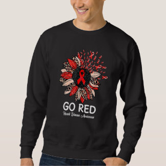 Sweatshirt Go Red Heart Disease Awareness Month Ruban Sunflo