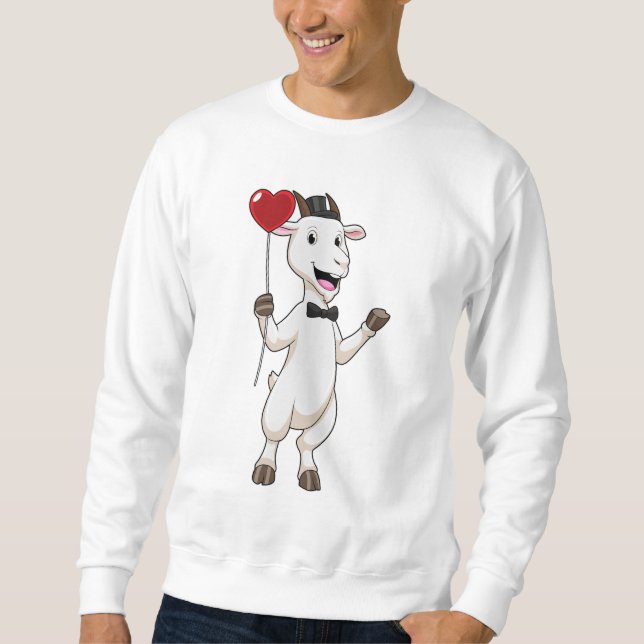 Sweatshirt Goat as Groom avec Heart Balloon (Devant)