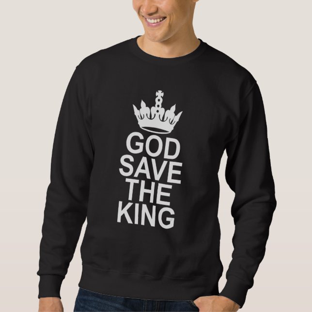 Sweatshirt God Save the King British UK (Devant)