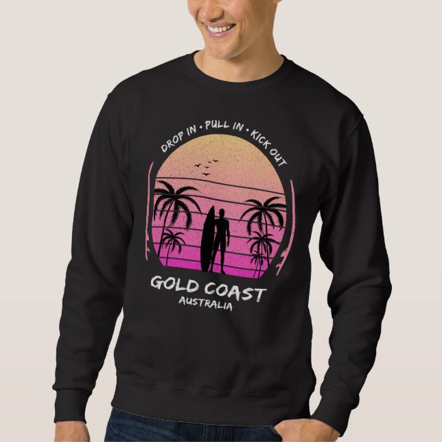Sweatshirt Gold Coast Australia Palms Drop Pull Kick Surfing  (Devant)