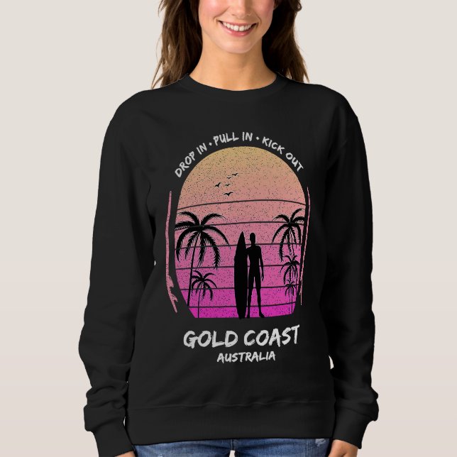 Sweatshirt Gold Coast Australia Palms Drop Pull Kick Surfing  (Devant)